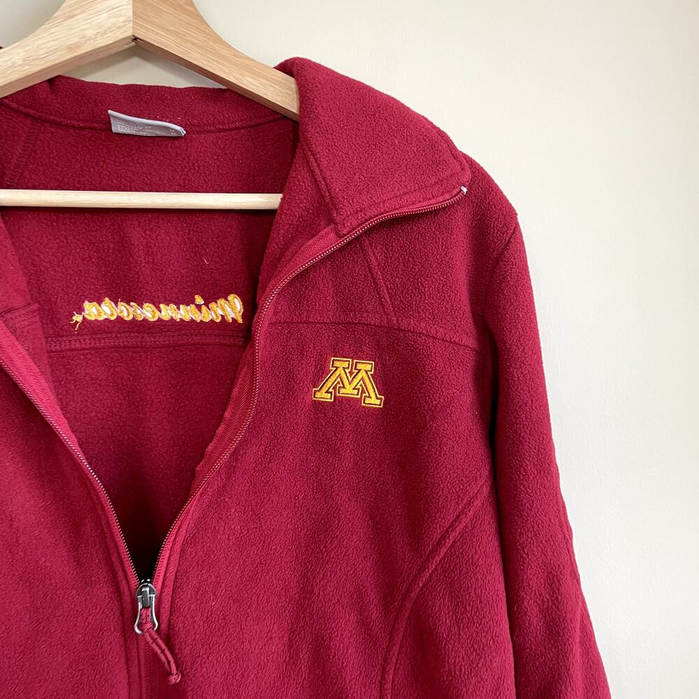 Columbia University of Minnesota red fleece full zip sweater women's size M - Picture 2 of 8